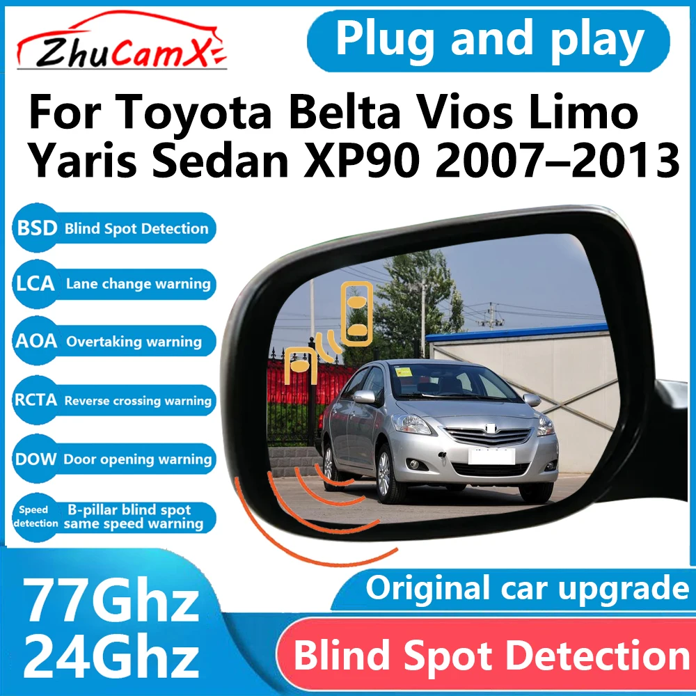 for Toyota Belta Vios Limo Yaris Sedan XP90 2007~2013 BSD Blind Spot Detection Sensor Radar Driving Warning System Plug and Play