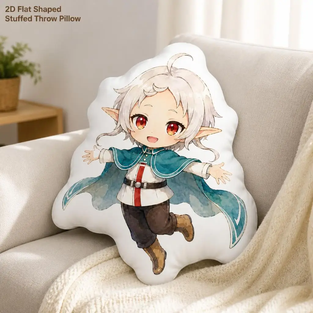 Japanese Anime Watercolor Chibi Elf Plush Pillow Cushion Irregular Stuffed Throw Pillow Home Decor Gift Sofa Bed Home