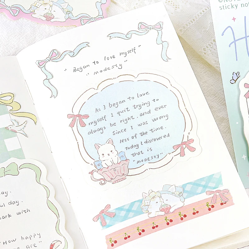 12 แพ็ค/ล็อต มิส ซีรีส์กระดาษโน้ตตกแต่งลายสดใส