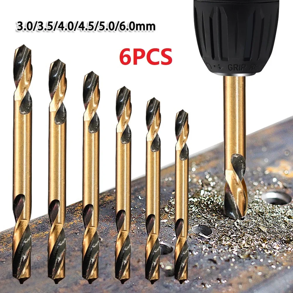 

6pcs Double Ended Auger Drill Bits for Wood and For Metal Drilling HSS High Speed Steel Compatible with Hand and Bench Drill