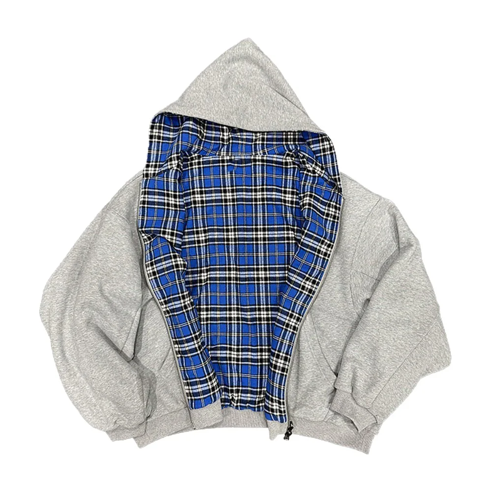Simple Korean Sweatshirt, Dark Color, Simple Double-sided Zipper Sweatshirt Jacket, Hip-hop Style Unisex Couple Clothing