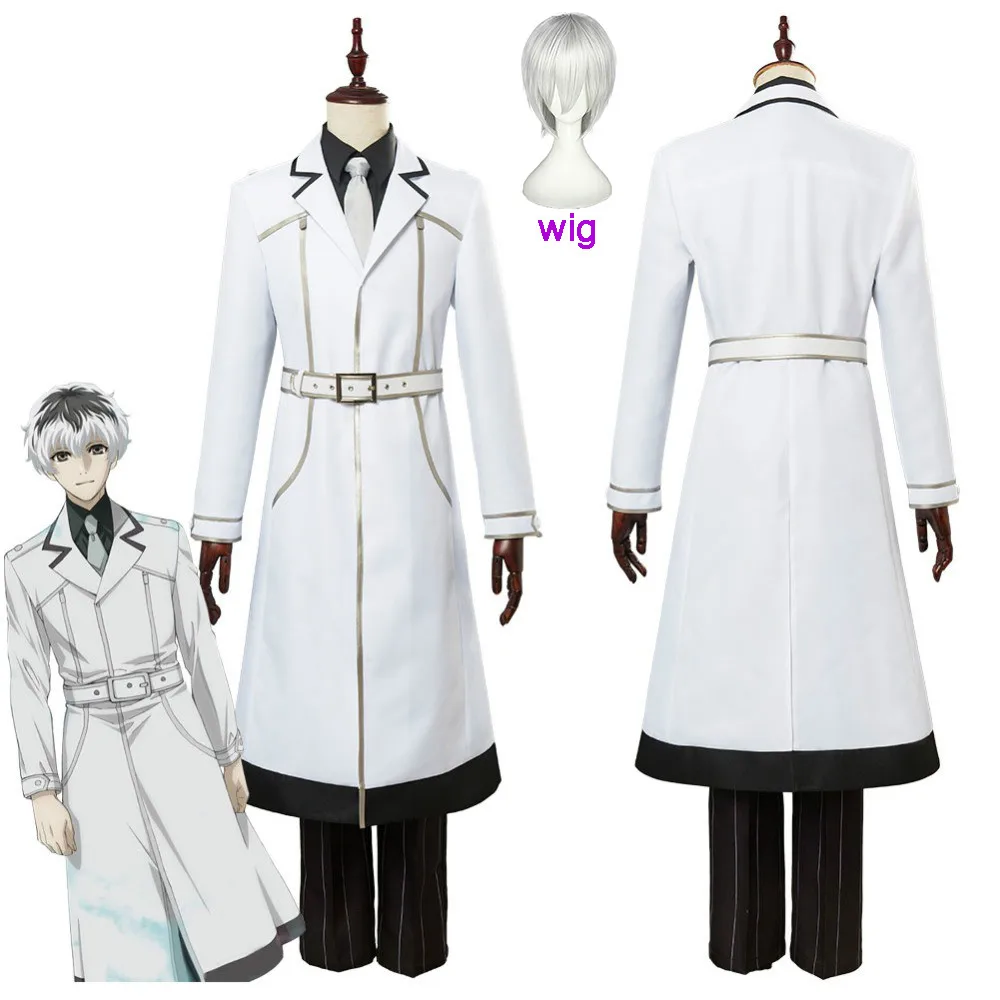 6PCS Anime tokyo ghoul cosplay costume Adult boy Ken Kaneki Cosplay Costume Hoodie Jacket Battle Uniform Halloween Costume