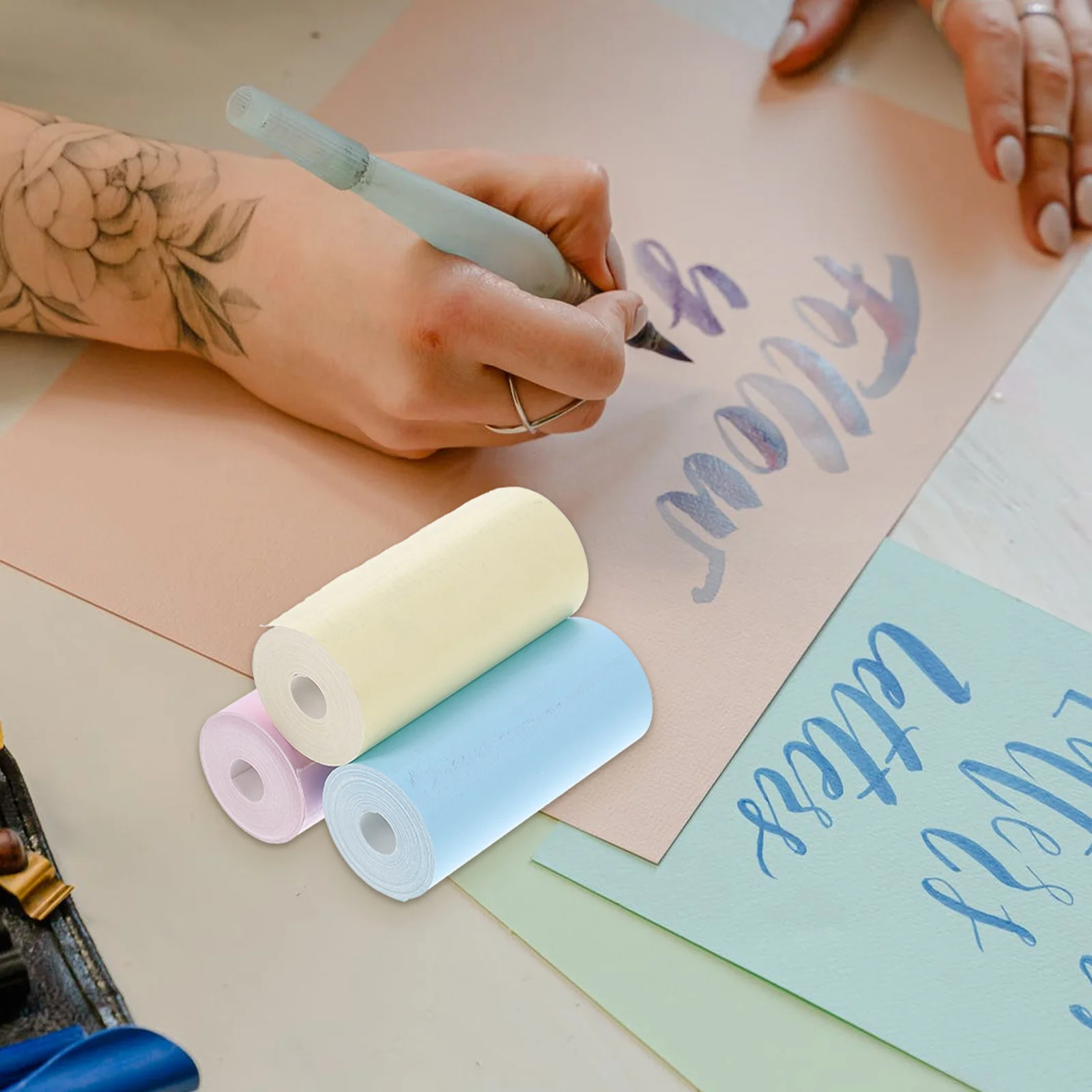 Writing Correction Stickers 3 Rolls Multi-Function Removable Decals Student Accessory Thermal Receipt Printer Compatible