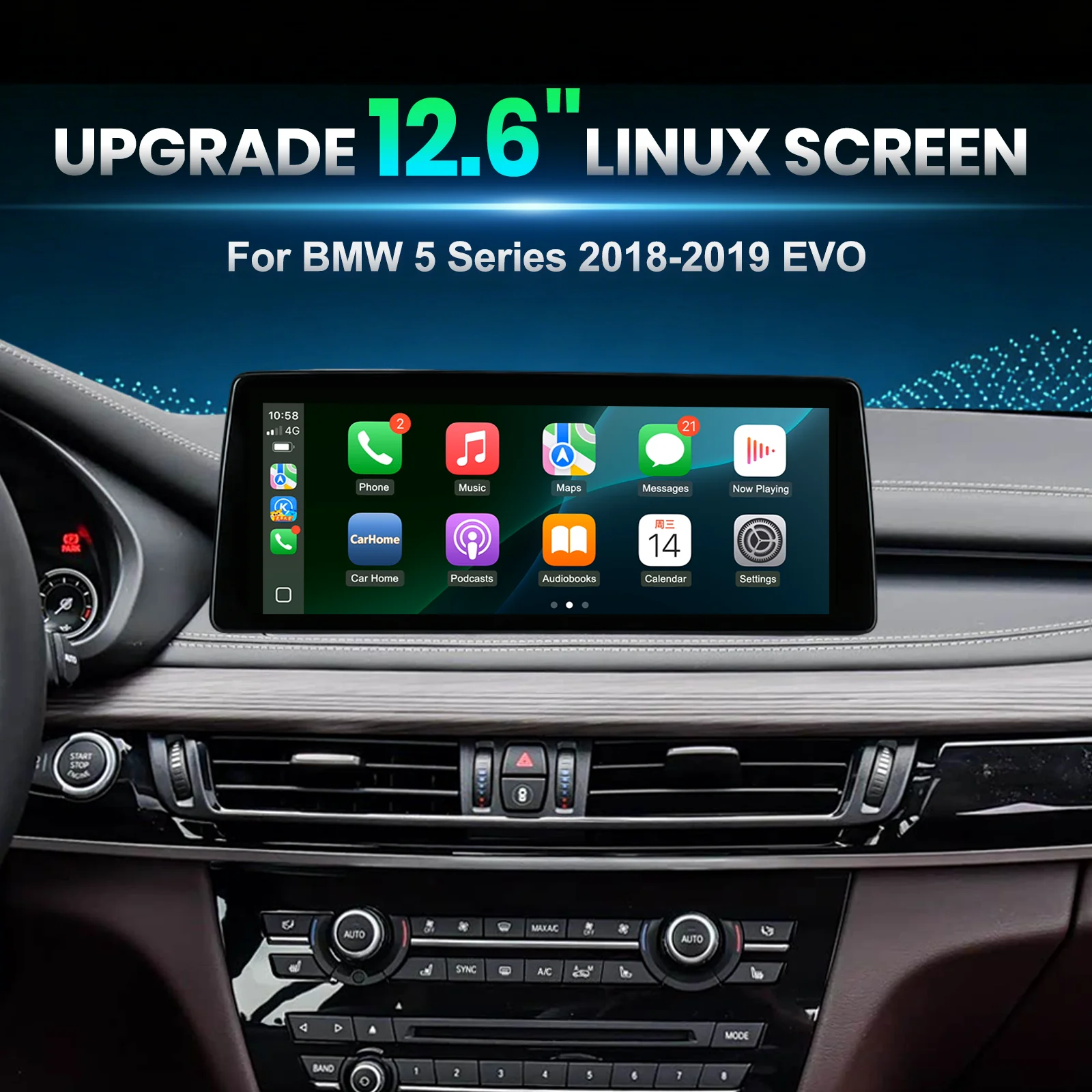 Ezonetronics 12.6 Inch Linux Screen Upgrade for BMW 5 Series G30 G38 2018-2019, Compatible with EVO System