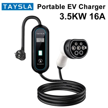 Taysla Phantom tipi 2 elektrikli araç şarj cihazı taşınabilir elektrikli araç şarjı 16A 3.5KW BYD Tesla için elektrikli araç şarj istasyonu EVSE