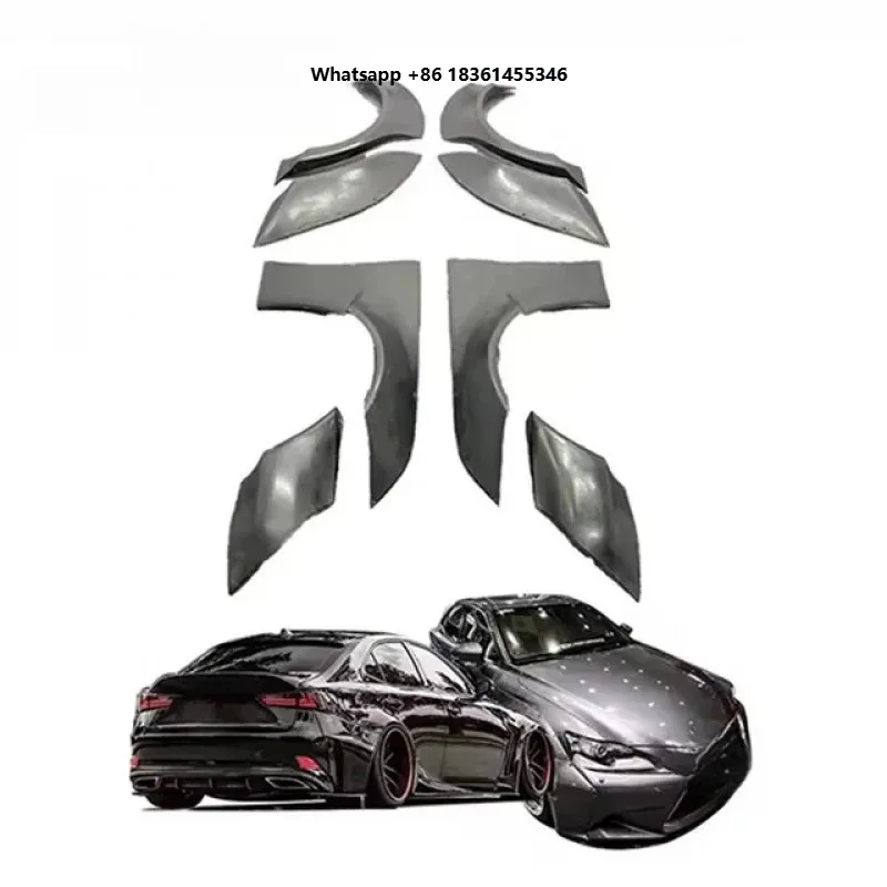 

For Is 2013-2016 Carbon Fiber ARK Wide Body Wheel Eyebrows F Front Bumper Upgrd Body Kit