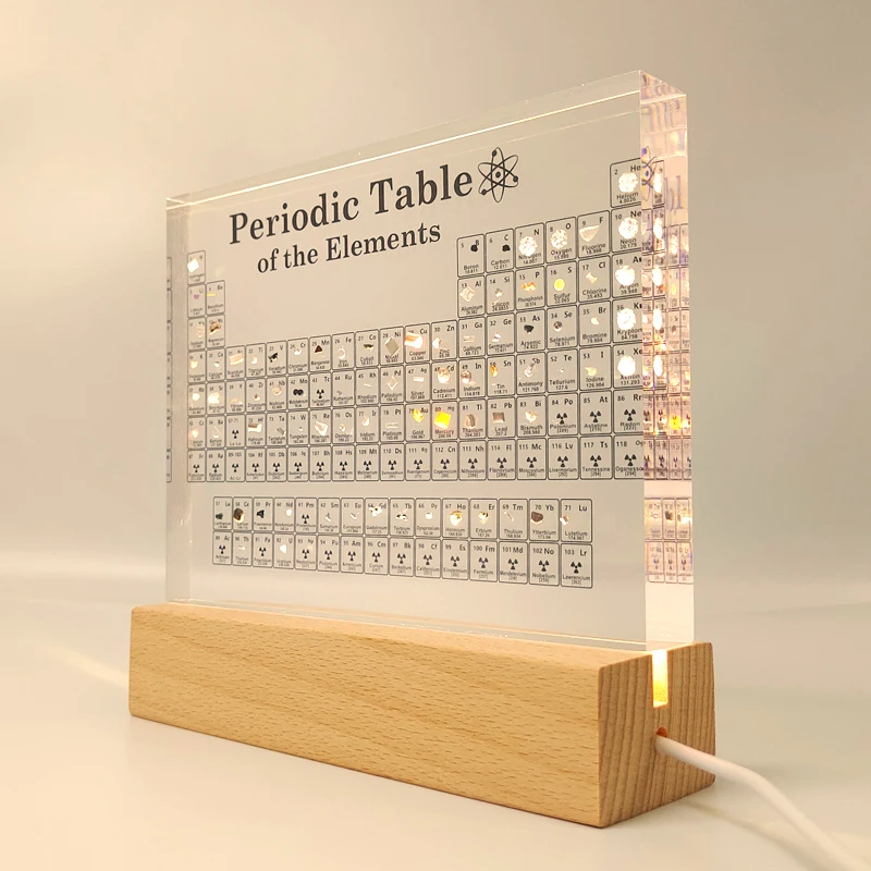 Acrylic Periodic Table Real Elements Decor Periodic Table Of Elements Quimica Mendeleev Table Sample Chemical Board Chemistry