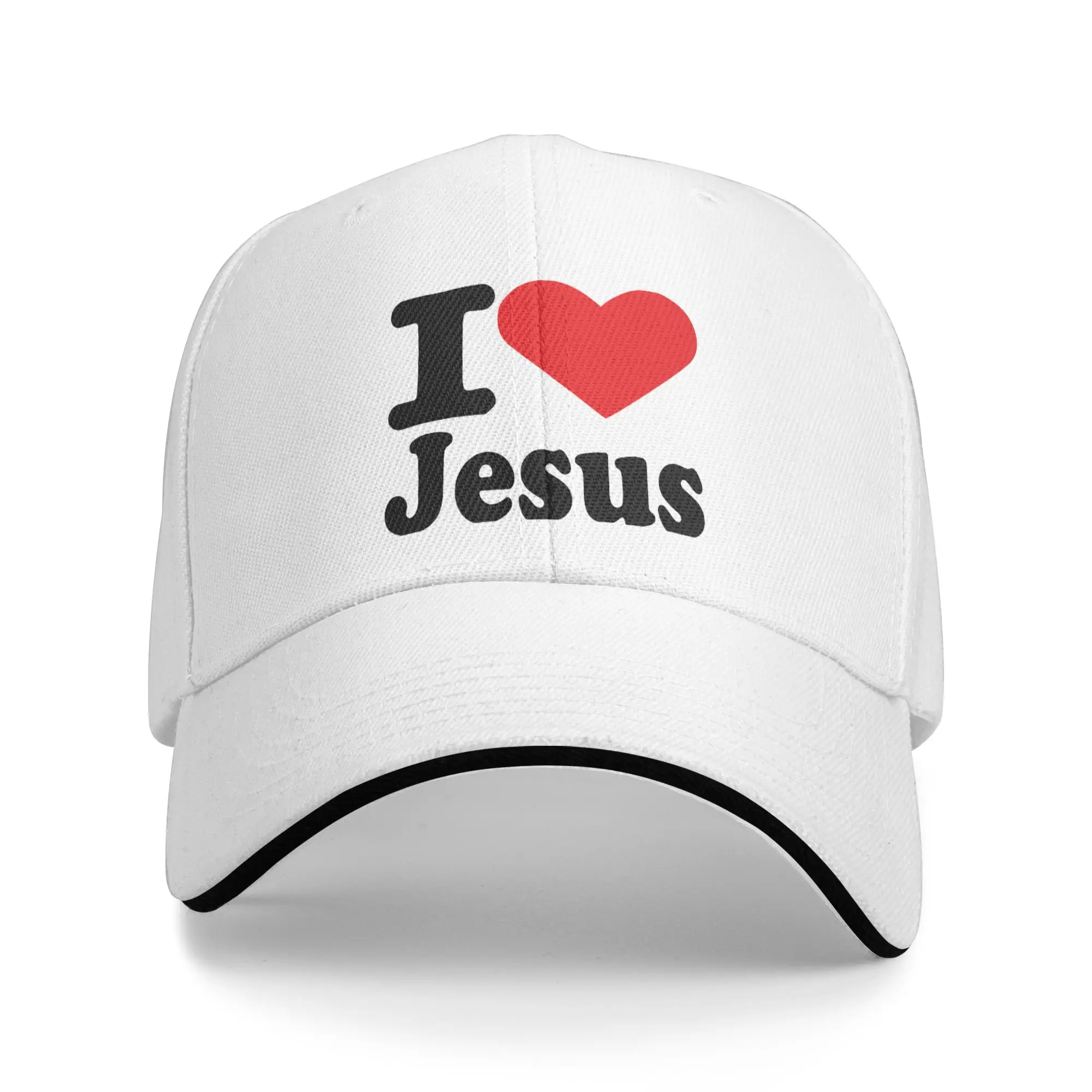 I Love Jesus Print Baseball Caps Adjustable Snapback Hats for Men Women Outdoor Sun Cap Casual Trucker Hat