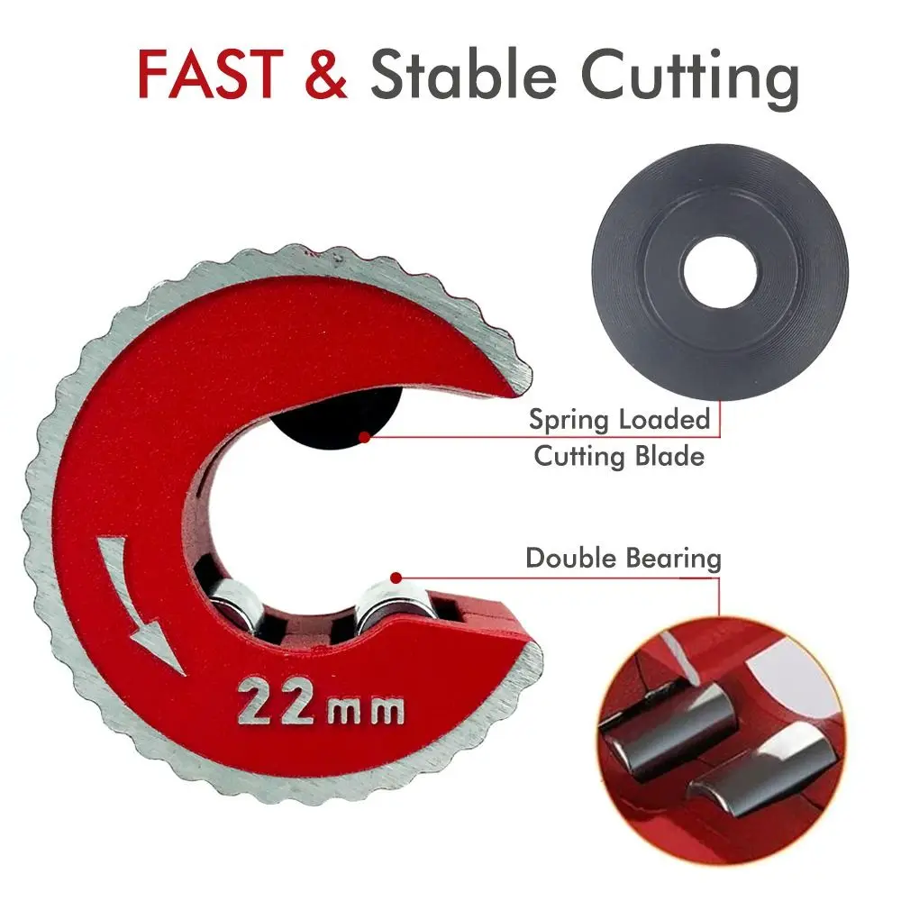 

Aluminium Alloy Body Pipe Slice Tool Self Locking Robust Durable Copper Tube Cutters Ratchet Handles Mini Size Round Pipe Cutter