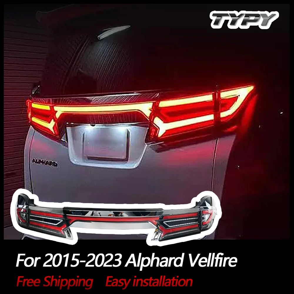 

TYPY Taillight For 2015-2023 Toyota Alphard Tail Light 2019-2021 Vellfire Full LED Rear Lamp DRL Brake Sequential Turn Signal