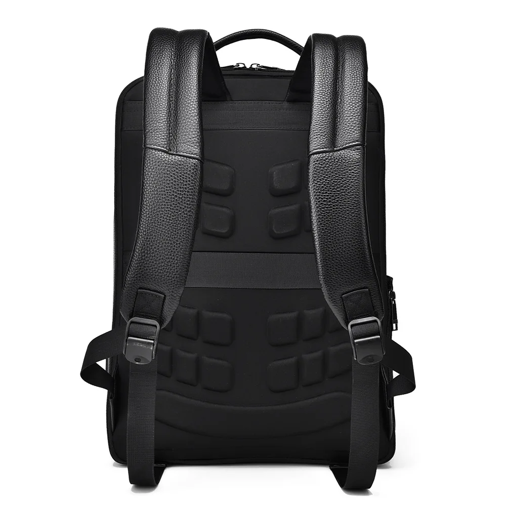 Men's business style backpack, large-capacity portable travel laptop, high-end genuine leather men's bag for storage