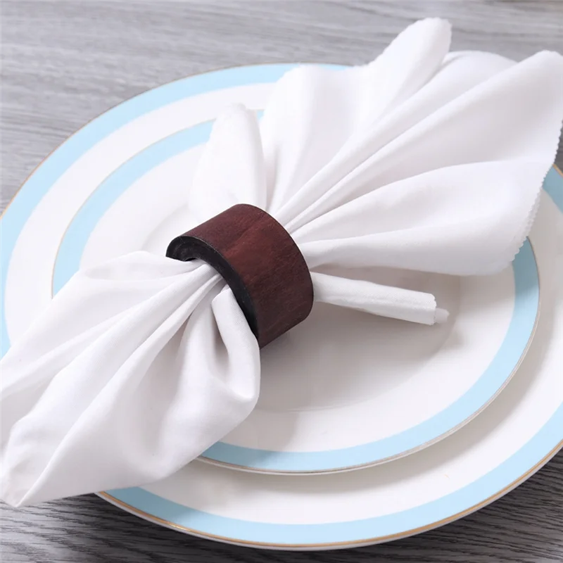 A71Z 12 piezas de anillos para servilletas de madera, servilletero para mesa de comedor, anillos decorativos para servilletas de vacaciones para decoración de mesa