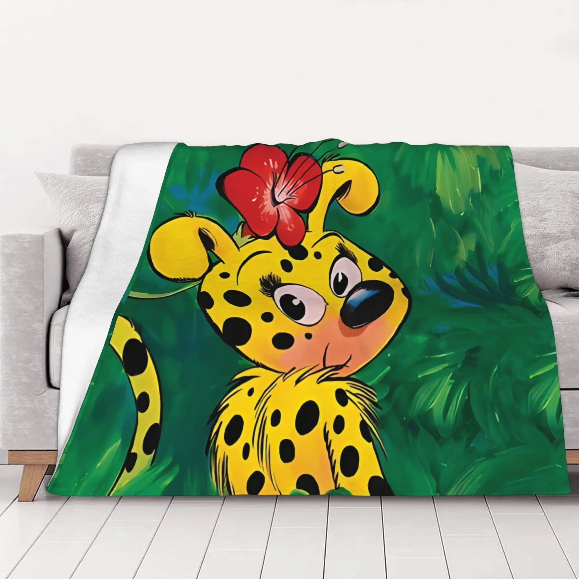 1PC home Cute Room Decor Marsupilami Blanket Throw Blanket Marsupilami Novelty Warm Blanket All Season