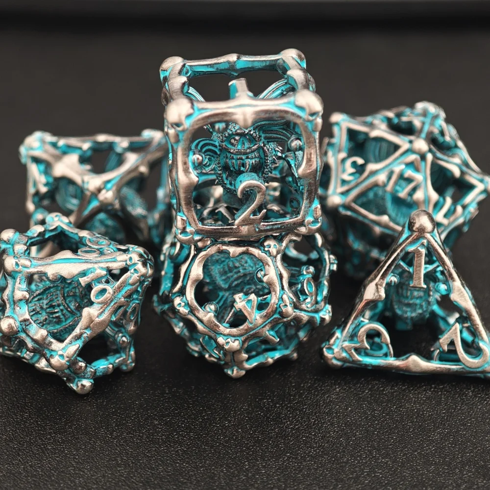 

3D Eye Demon Metal Dice Set for TRPG Dungeons&Dragons Tabletop Gaming Collectible Game Accessories DND Dice 7pcs