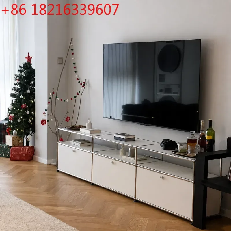 YAOStainless Steel Medieval Style TV Cabinet Modular Storage Unit Side Cabinet Bucket Cabinet for Living Room Home Furniture