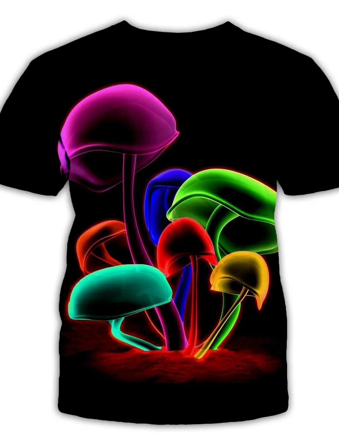 Graphic Mushroom Exaggerated Men's 3D Print T-shirt Party Daily Shirt for men Short Sleeve Round Neck Shirts Clothing Apparel