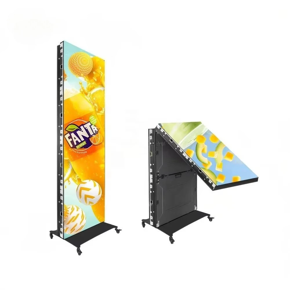 Interactive Plug and Play HD Solution for Retail and Exhibitions with Folding Led Poster Display Poster Led Display Screen