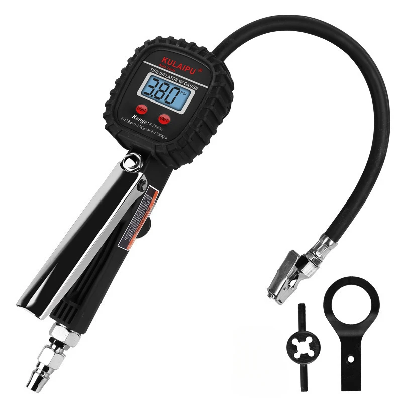 

Digital Tire Inflator Gauge with LCD Display,Portable Air Compressor Pump&Pressure Meter for Car/Motorcycle (Precision Accuracy)