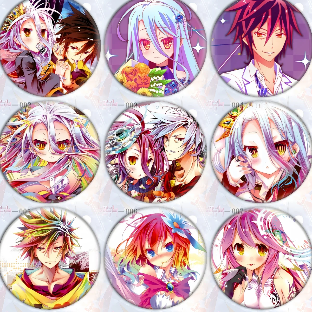 58mm Anime NO GAME NO LIFE Cosplay COSTUME Badge Pin SPTE Tinplate Brooch Prop
