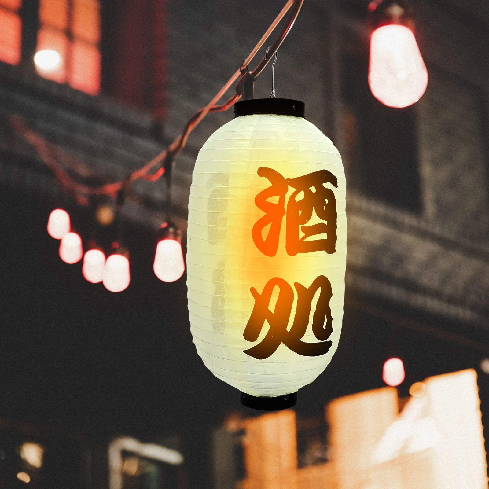 

Japanese Restaurant Lantern 25x48cm Waterproof Silk Decor Lantern for Indoor Outdoor Party Supplies Traditional Style Lighting