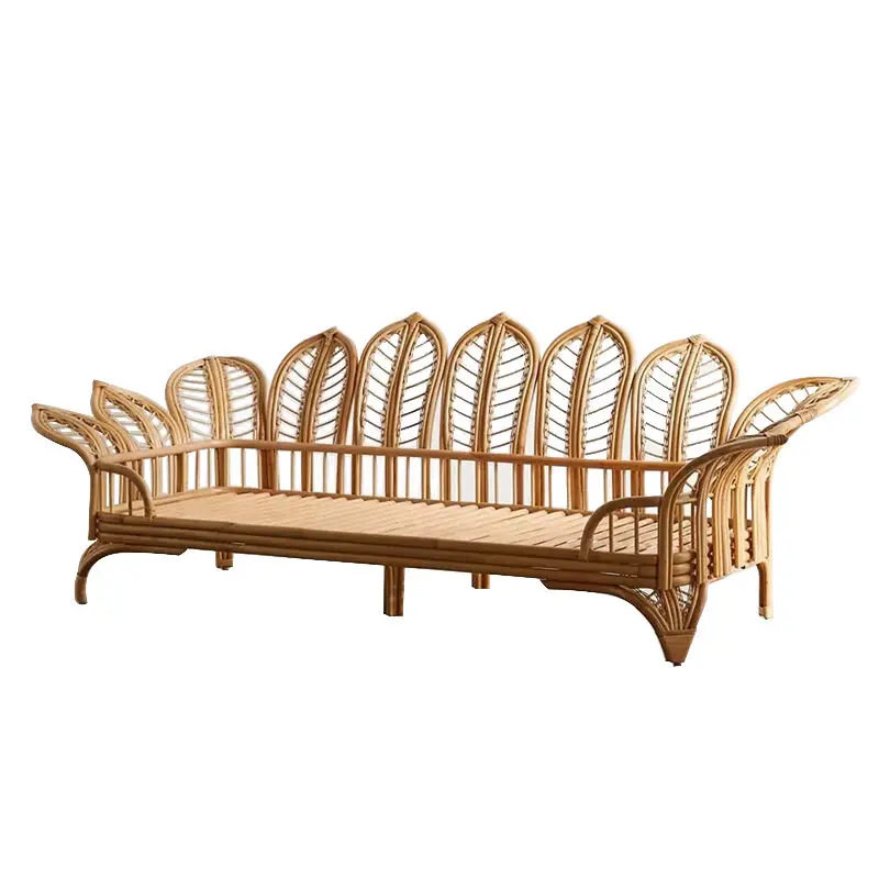 

Скандинавское трехместное кресло-диван из натурального ротанга, домашнее кресло для отдыха, индонезийское плетеное кресло из натурального ротанга.