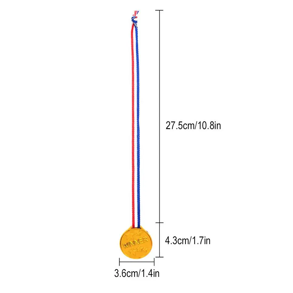 Plastic Winner Medal com Fitas de Pescoço, Medalha de Prêmio, Futebol Infantil, Festa Esportiva, Competição Lembrança, Brinquedos de Presente, Crianças, 10Pcs