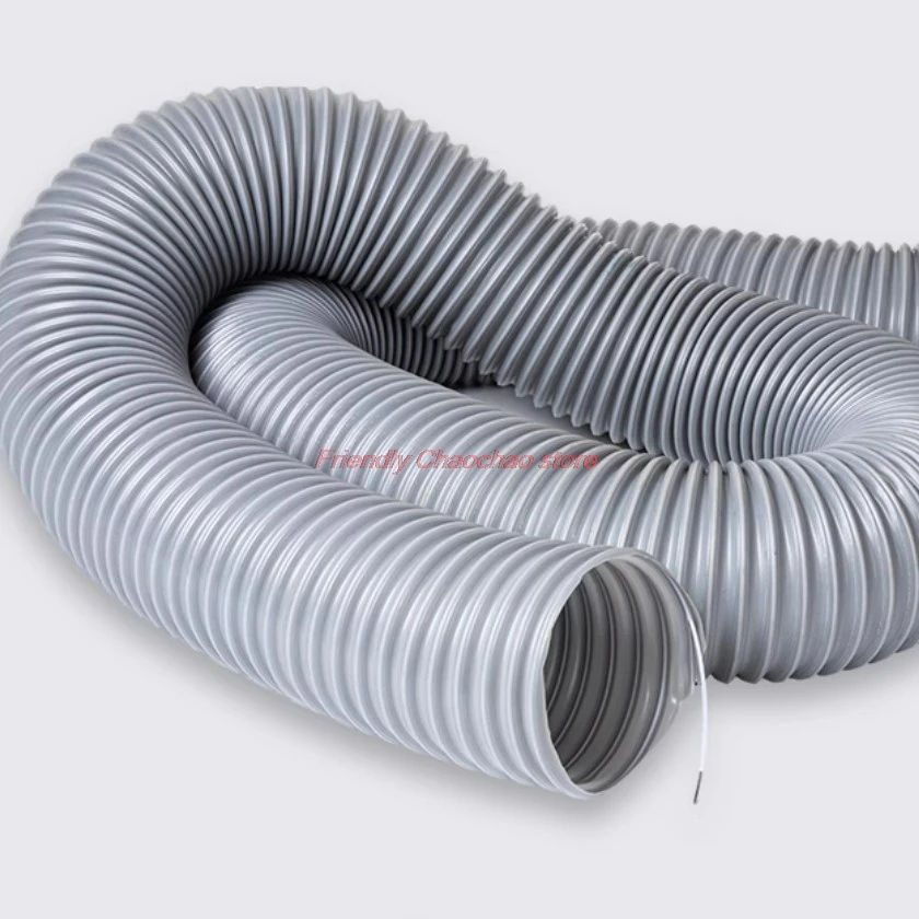 PVC Grey Steel Wire Corrugated Pipe Anti-static Vacuum Suction Engraving Machine Hose Ventilation Tube Inner Diameter 30-100mm