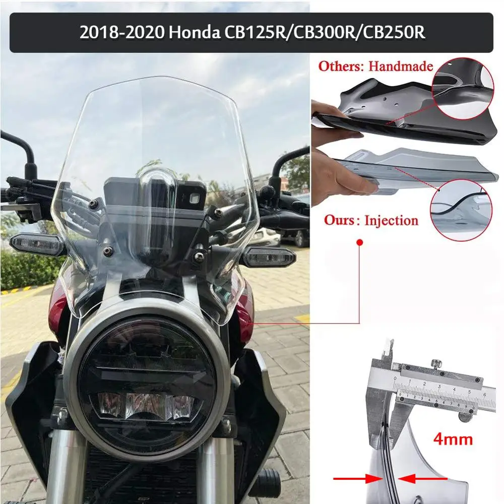 For Honda CB125R CB250R CB300R 2018-2022 Double Bubble Windshield WindScreen Wind Deflector Visor Motorcycle Accessories