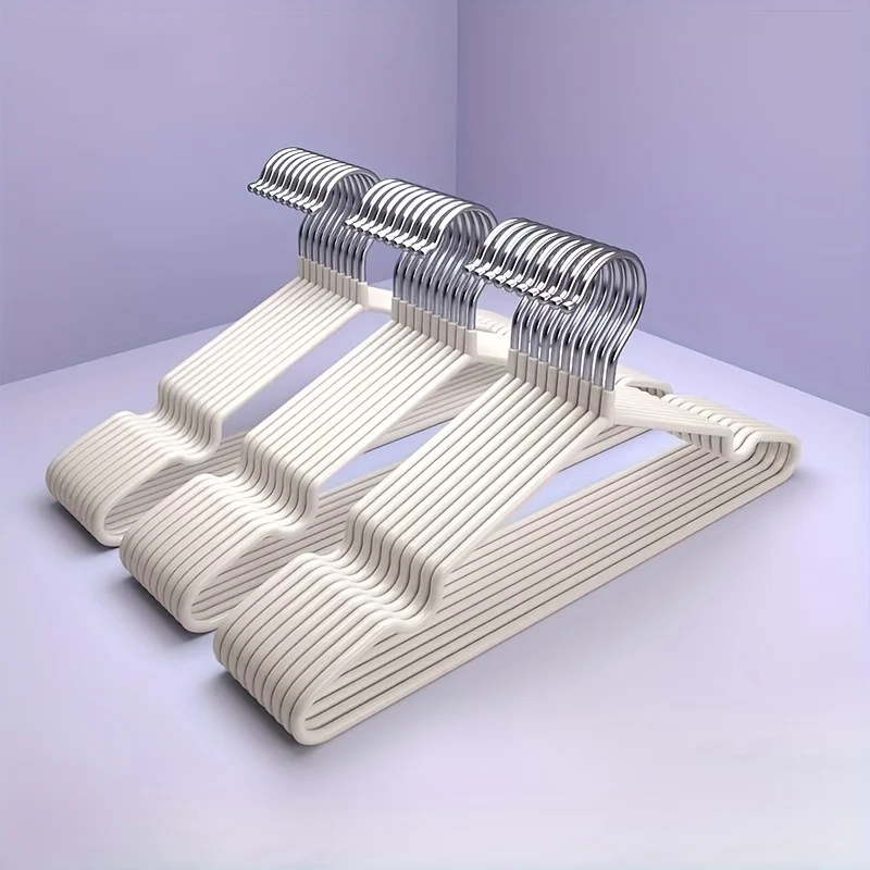 5/10Pcs Rubber Coated Clothes Hangers Non Slip Shoulder Notches Space Saving Durable Garment Storage Organizer Wholesale
