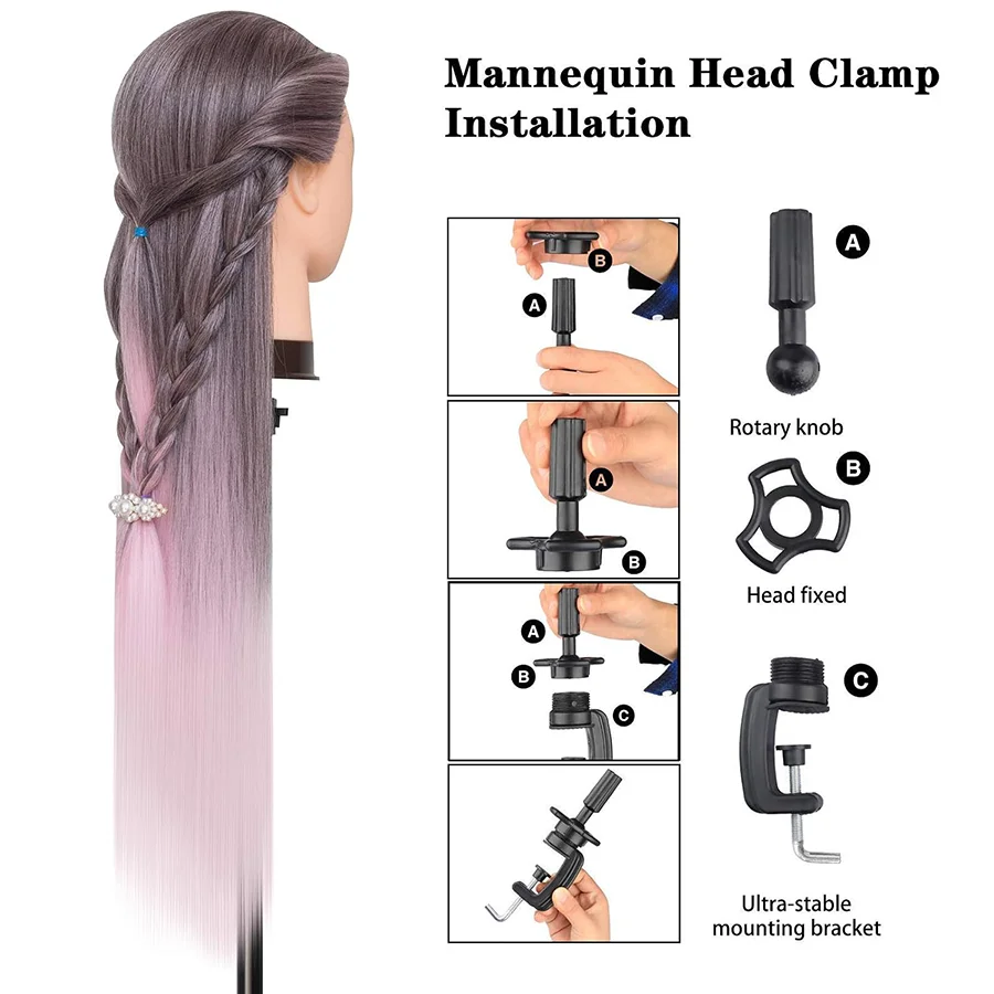 26 Inch Ombre Hair Mannequin Head for Braiding Practice
