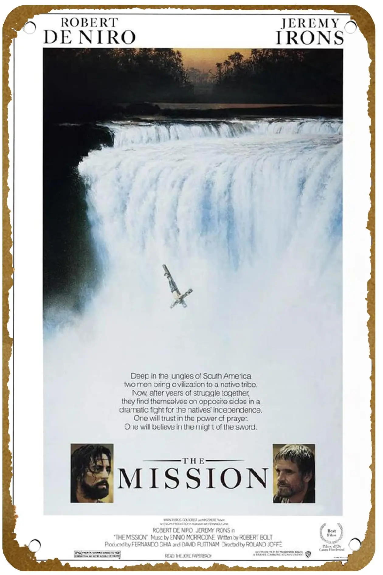 The Mission Movie Poster Vintage Metal Tin sign Logo Family Club Bar Cafe Bedroom Art Wall Decoration Gift 8x12 inches