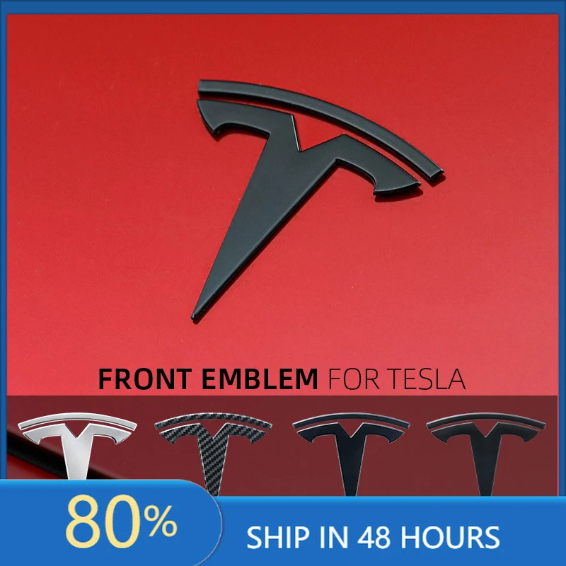 

Car Stickers Tesla Car Front Emblem Rear Trunk Emblem Sticke for Model 3 Mode Y metal logo replacement rear and rear logos black