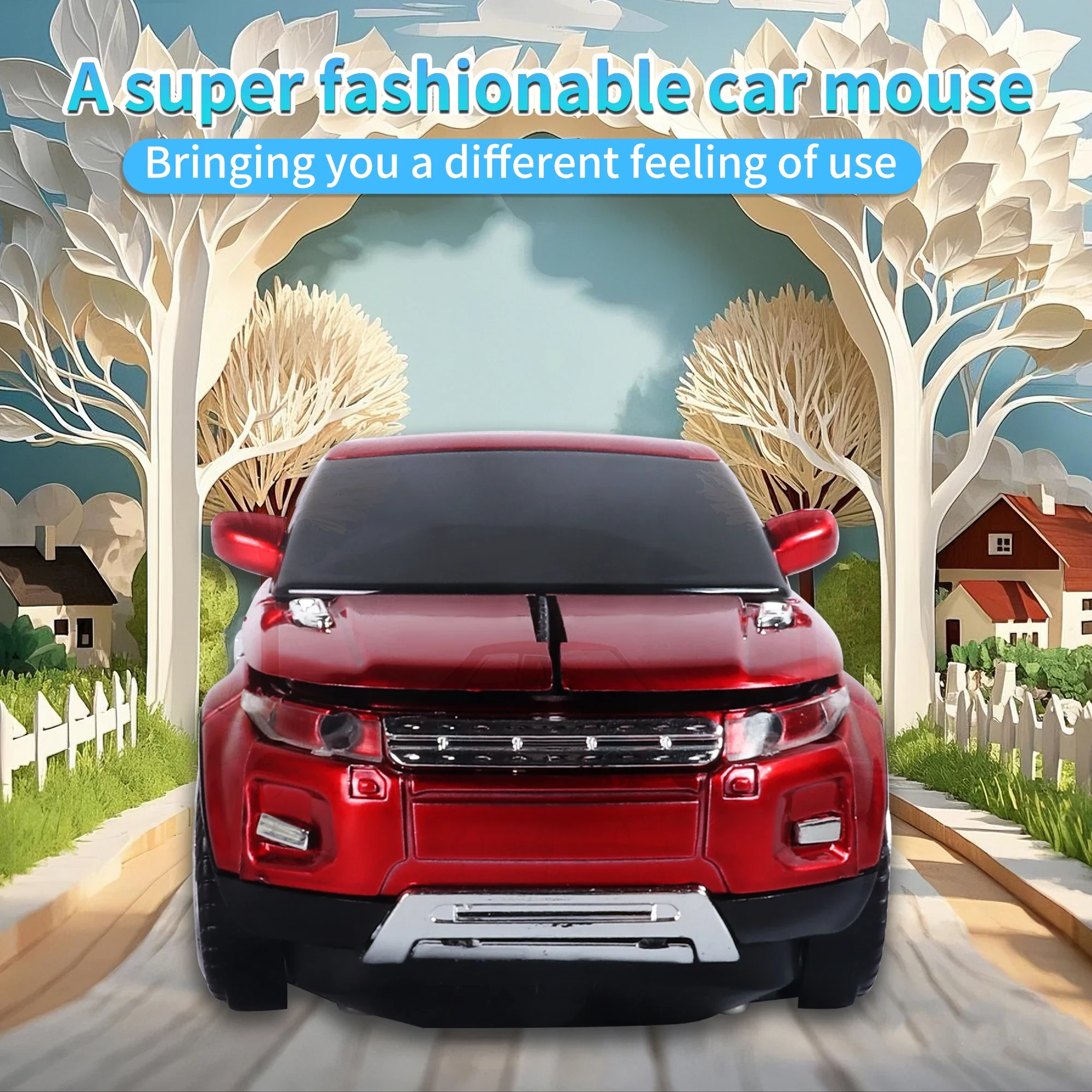 Wireless Car Mouse.Cool SUV Car Model Shape Mice,1200 DPI,Headlights with LED Light,for Computer Laptop PC