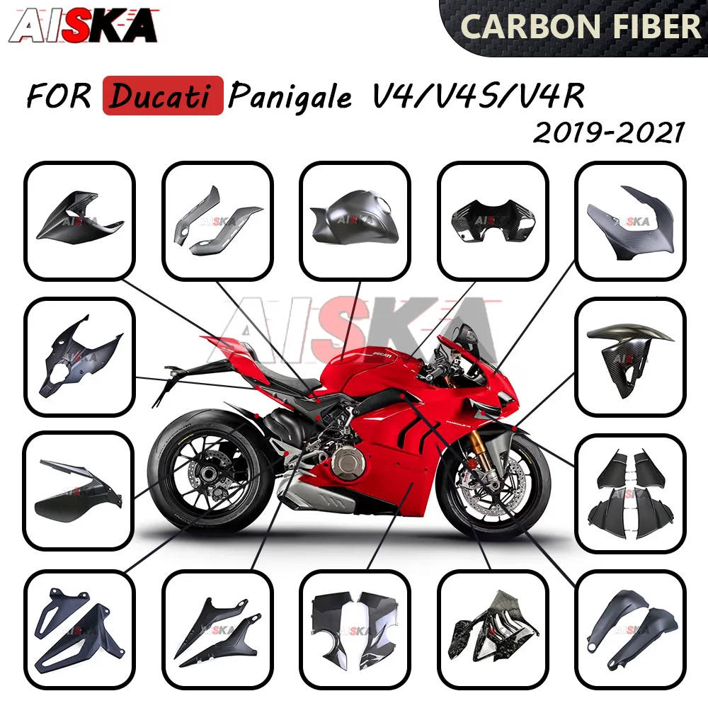 

3K углеродное волокно, крышка рамы крыльев, обтекатели боковой панели бака, мотоциклетные обтекатели для DUCATI Panigale V4 V4S V4R 2019 2020 2021