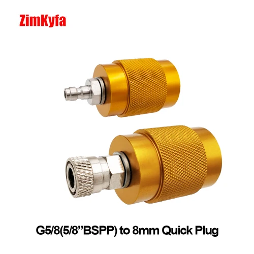 Imagen 1 del producto Adaptador G5/8 5/8 ""BSPP DIN 300Bar para estación de llenado de aire de buceo, carga de válvula, con enchufe de acoplamiento rápido macho o hembra de 8mm