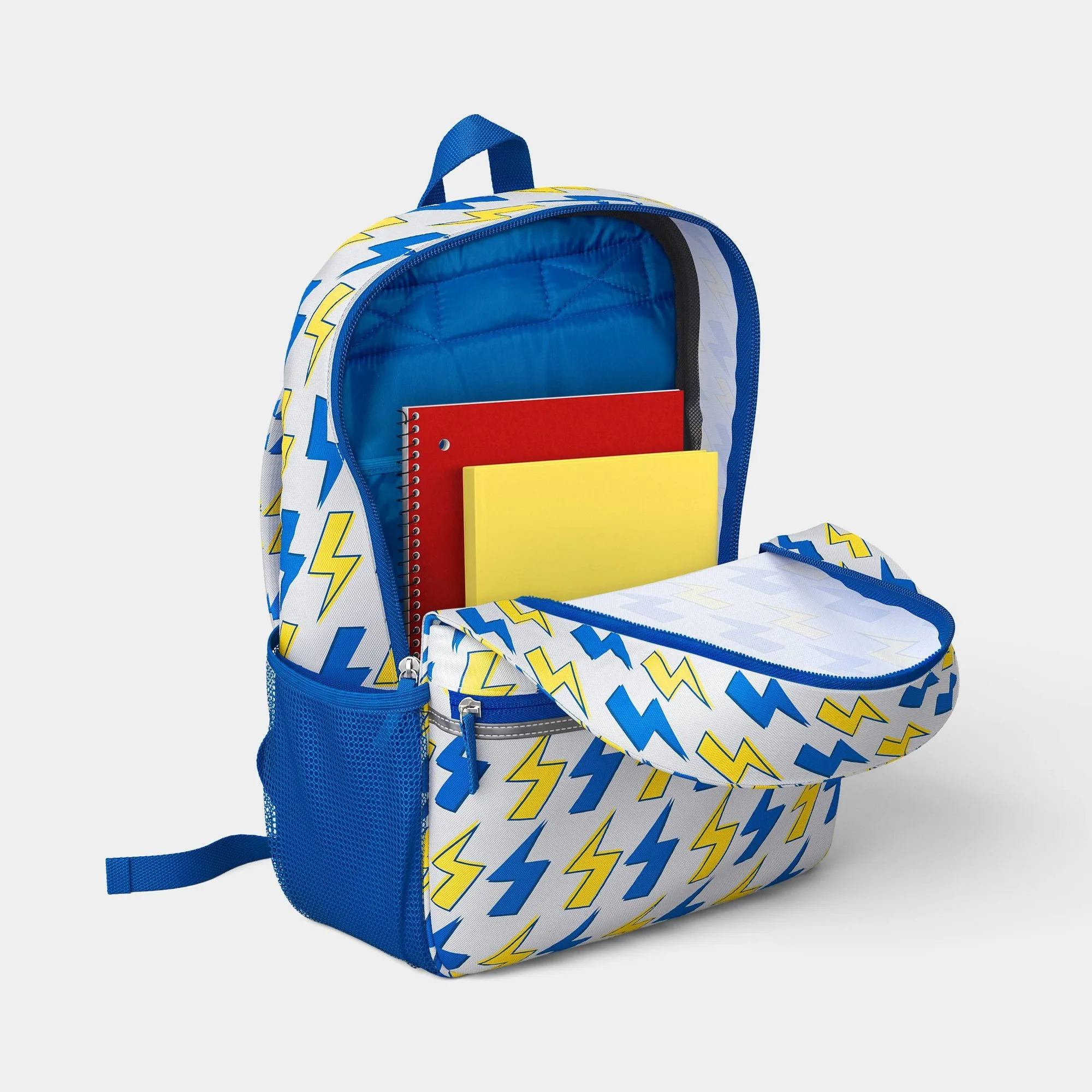 16 Inch Kids Backpack With Lightning Bolt Print, Lightweight School Bag For Travel, Books, And Daily Use