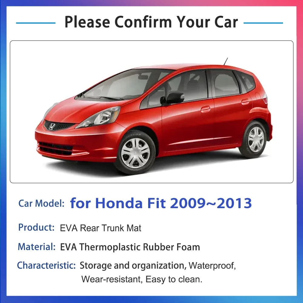 For Honda FIT Jazz Ge8 Hatch MK 2 2009 2010 2011 2012 2013 Car Accessories Car Rear Trunk Mat Floor Tray Liner Cargo Boot Carpet