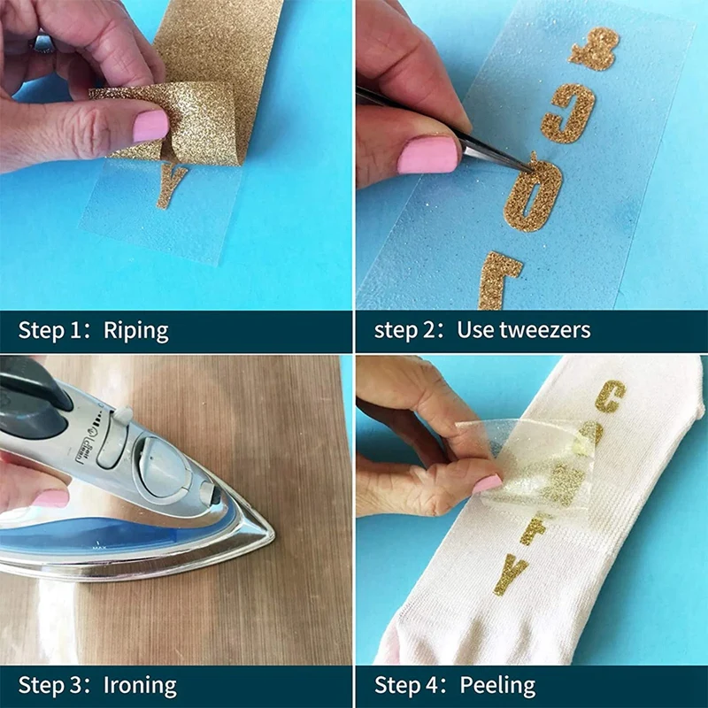 HTV 글리터 열 전달 비닐, 잡초 열 프레스 비닐, 티셔츠 작업용, 10 가지 색상, 12x10 인치, 12 개