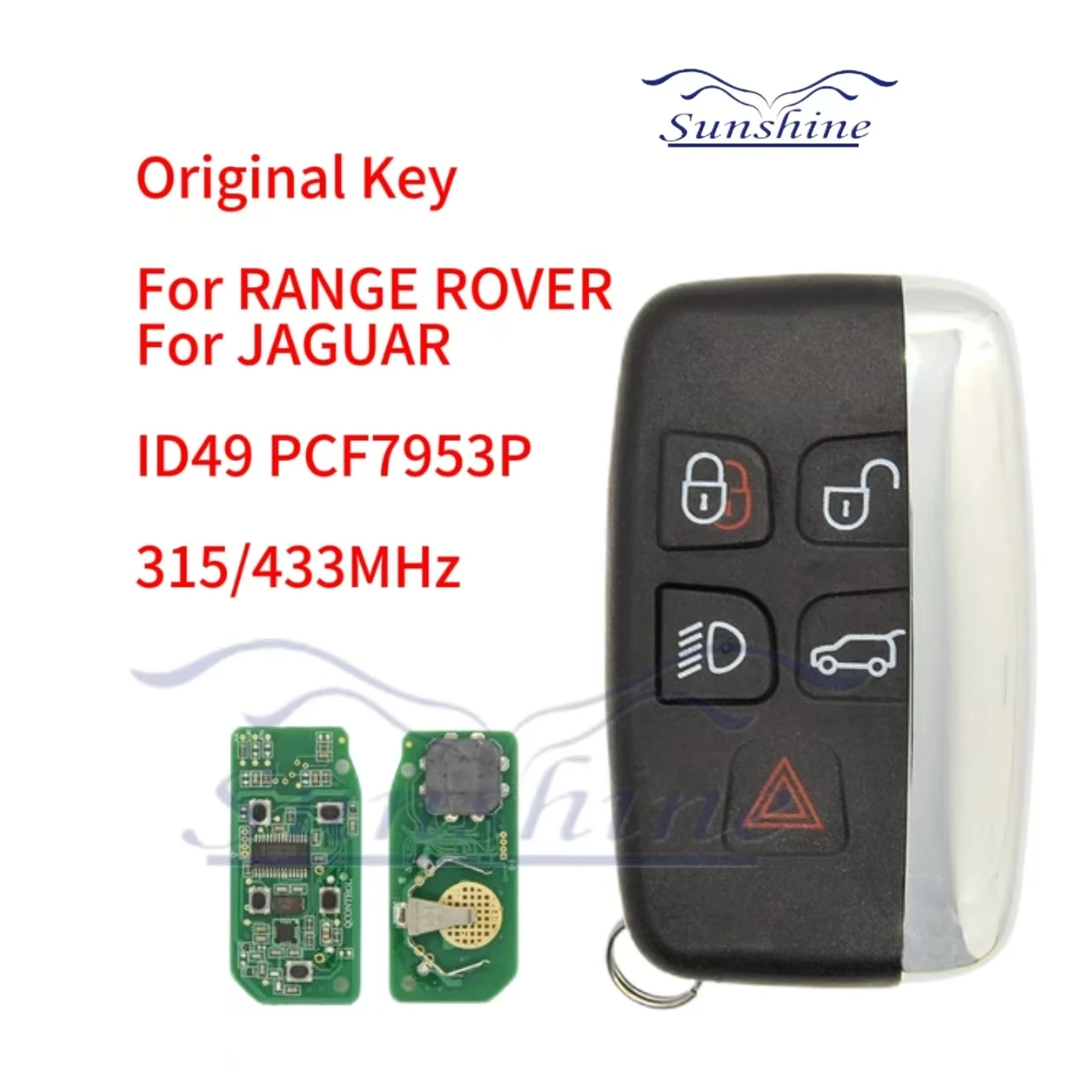 

Автомобильный смарт-ключ Sunshine для Land Rover Discovery 4 Freelander Range Rover Sport Evoque 315/433 МГц ID49 PCF7945P