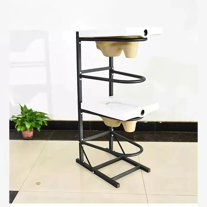 Bathroom metal ceramic toilet display stand, removable floor - to - ceiling squatting toilet sample shelf squat pit sample stand