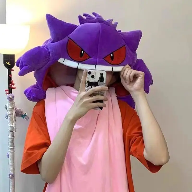 Pokemon Gengar Big Tongue Plushies Anime Peripheral large sized Gengar Sleep Pillow Dual Purpose Nap Blanket Stuffed Plush Toy