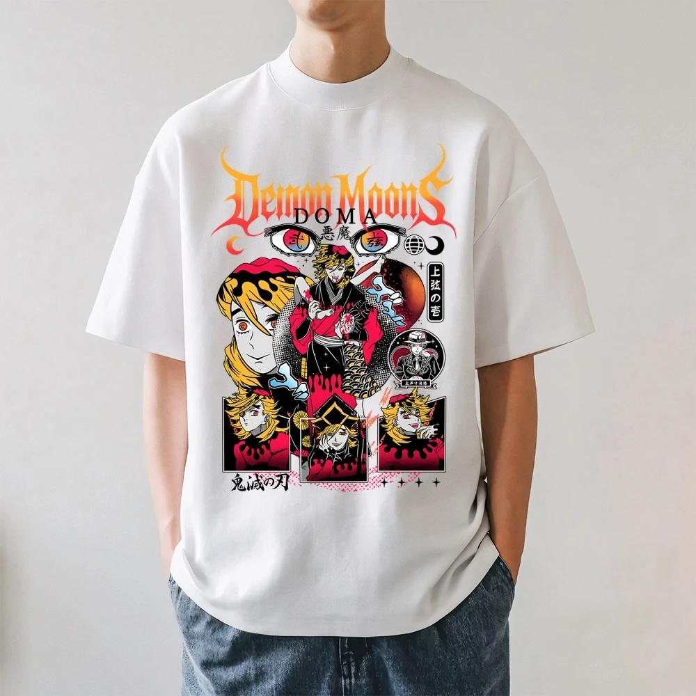 2026 New Demon Slayer Douma Japanese Style Classic Tee High-quality Streetwear T-shirts Suitable for Both Men Women Summer
