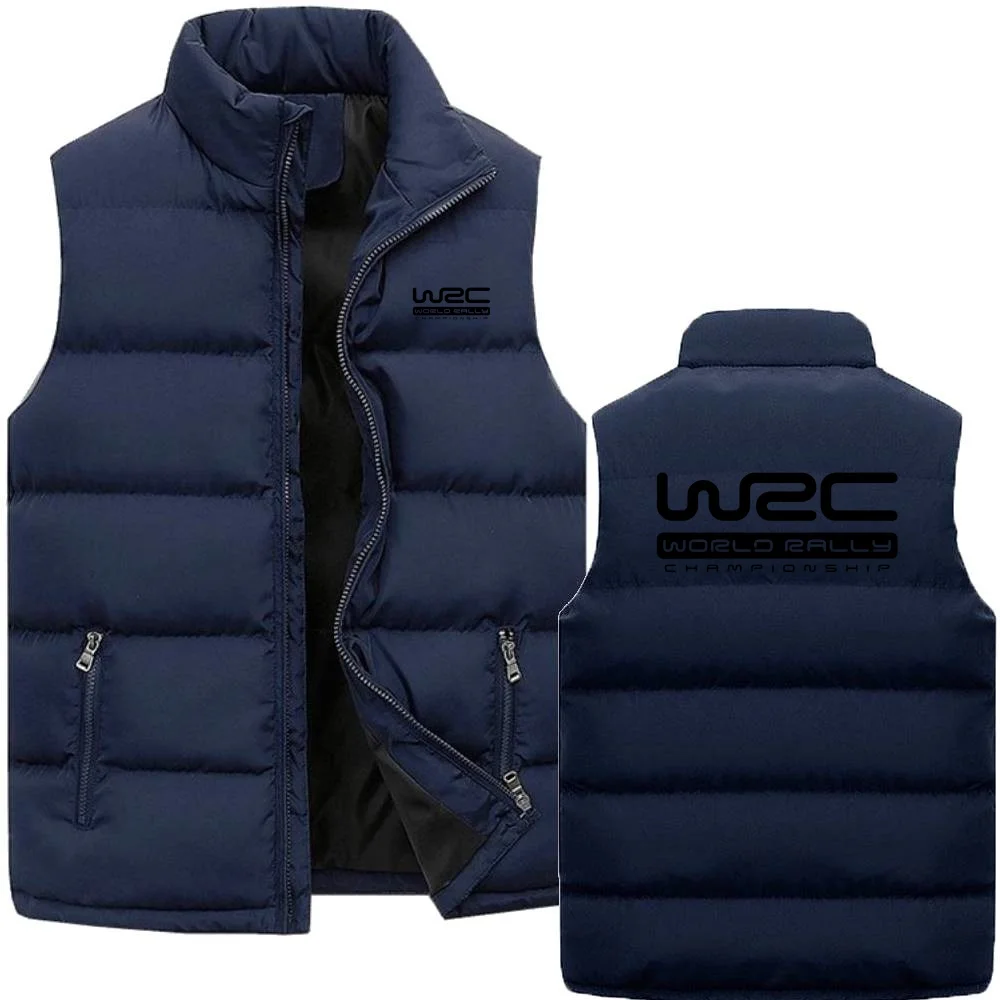 Chaleco de cuello alto para hombre, campeonato Mundial de Rally WRC, cálido, informal, con cremallera, chaleco de plumas sólido, chaqueta sin mangas