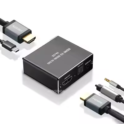 4Kx2K HDMI Audio Extractor HDMI Audio Splitter with Optical TOSLINK SPDIF 3.5mm Audio output Converter for TV Box PC PS4 Loptop