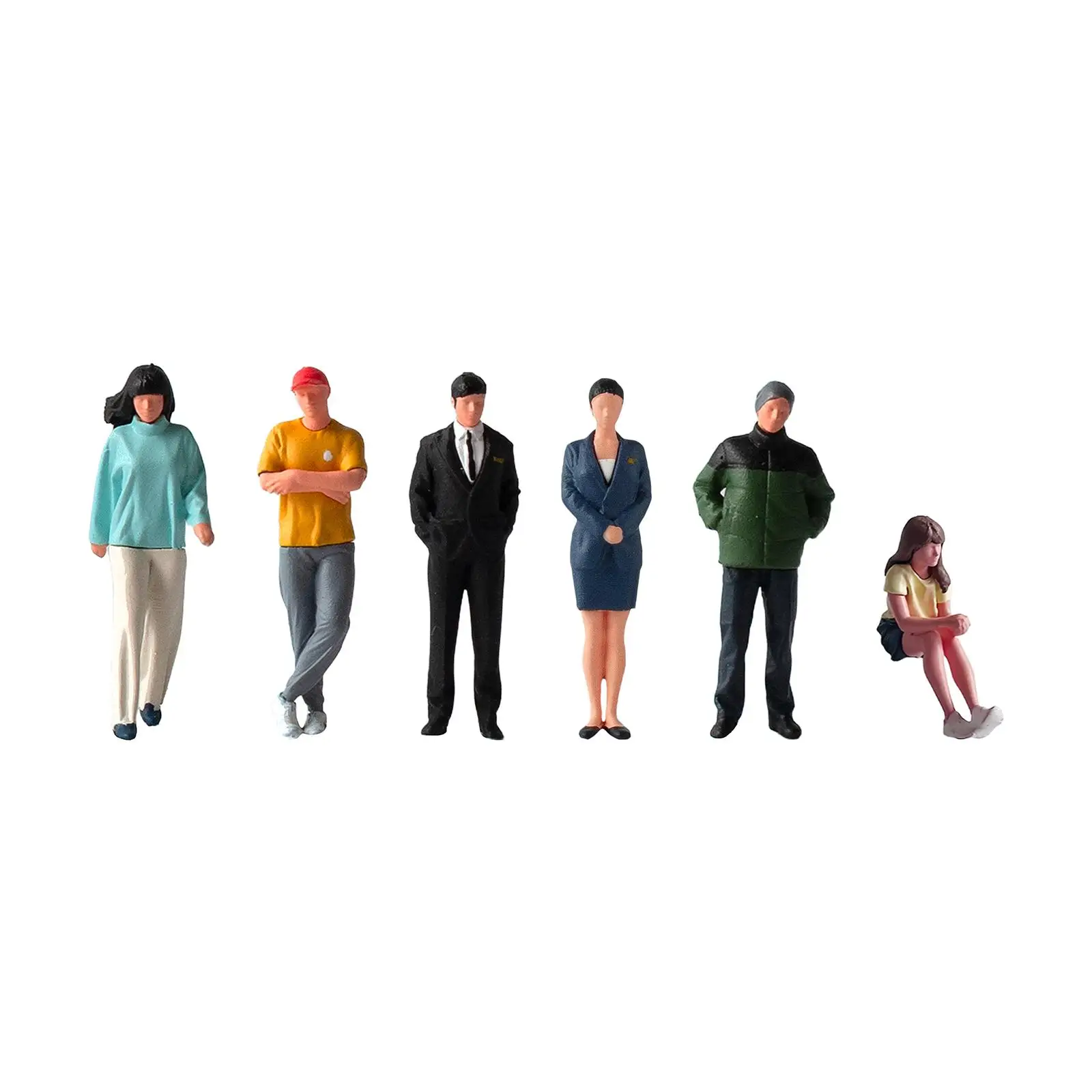 Diorama 1/64 Scale คนรูปเรซิ่นกระตุ้น Photo Prop Street คนรูปสําหรับตารางทราย Miniature โครงการภูมิทัศน์