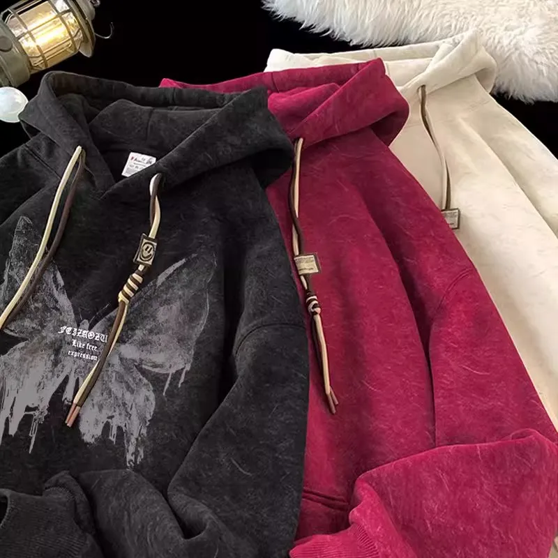 

Осенне-зимняя мужская толстовка больших размеров с круглым вырезом, на флисовой подкладке, с буквенным принтом, свободного кроя, теплая верхняя одежда