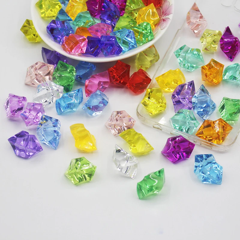 100pcs-200PCS/lot 25X18mm Acrylic Crystal Ice Rock Stones Vase Gems For Wedding Party Decor Confetti Table Scatter Beads