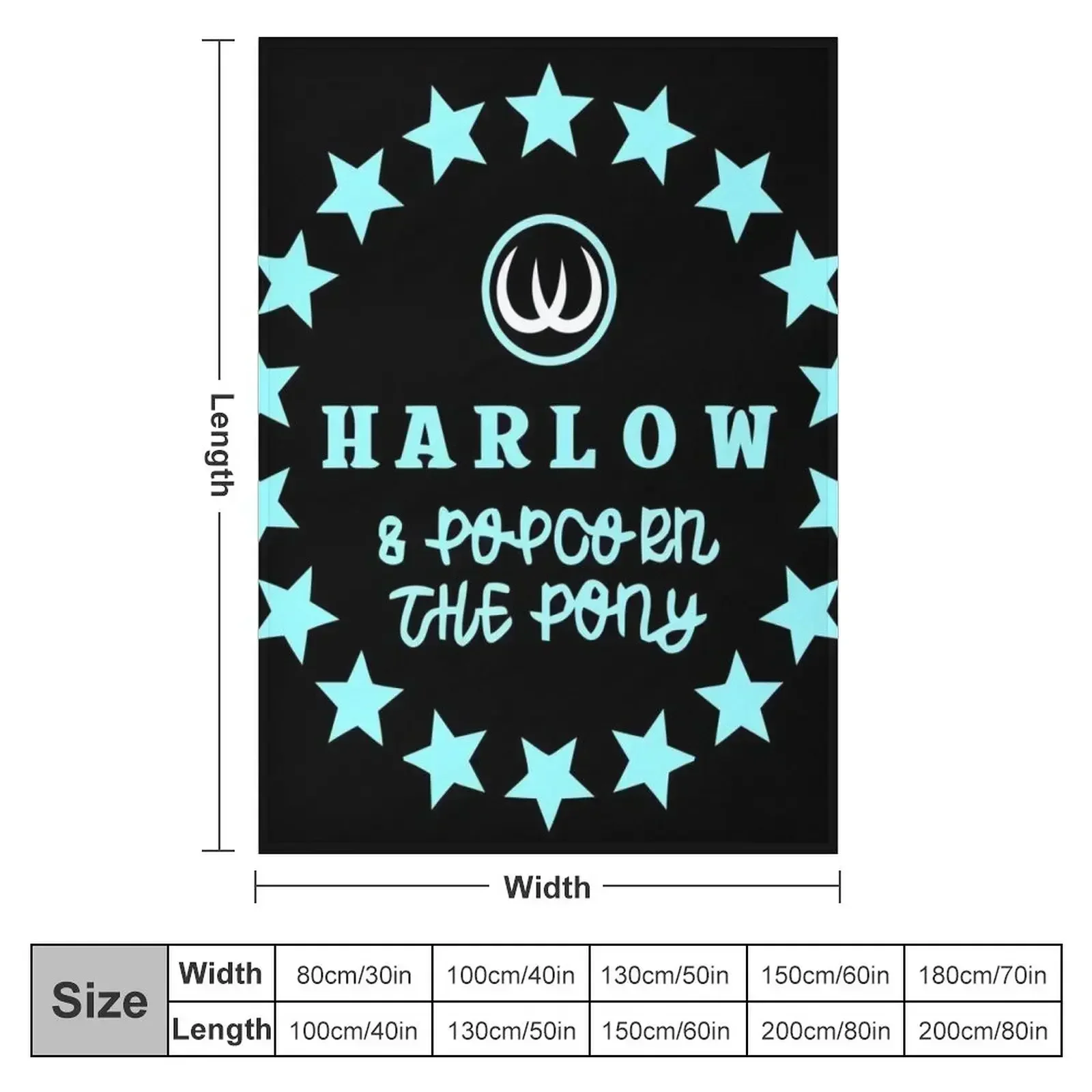 Harlow And Popcorn Merch Popcorn The Pony Throw Blanket couch cozy soft plush fuzzy picnic outdoor blanket