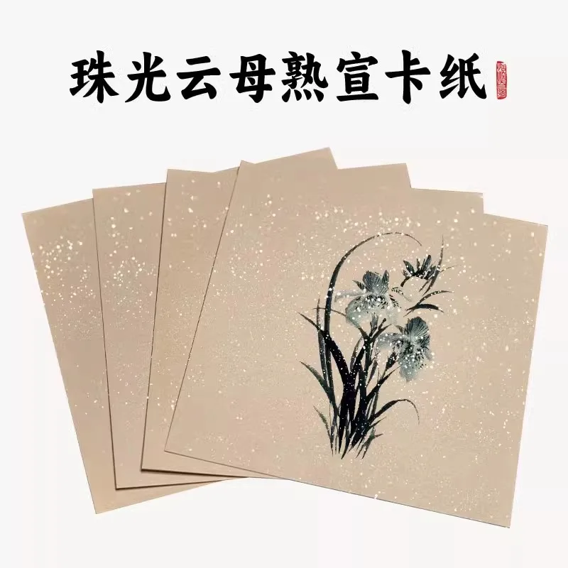 10pcs/set Retro Antique Ripe Xuan Paper Cards For Traditional Chinese Drawing Flower and Bird Art Supplies