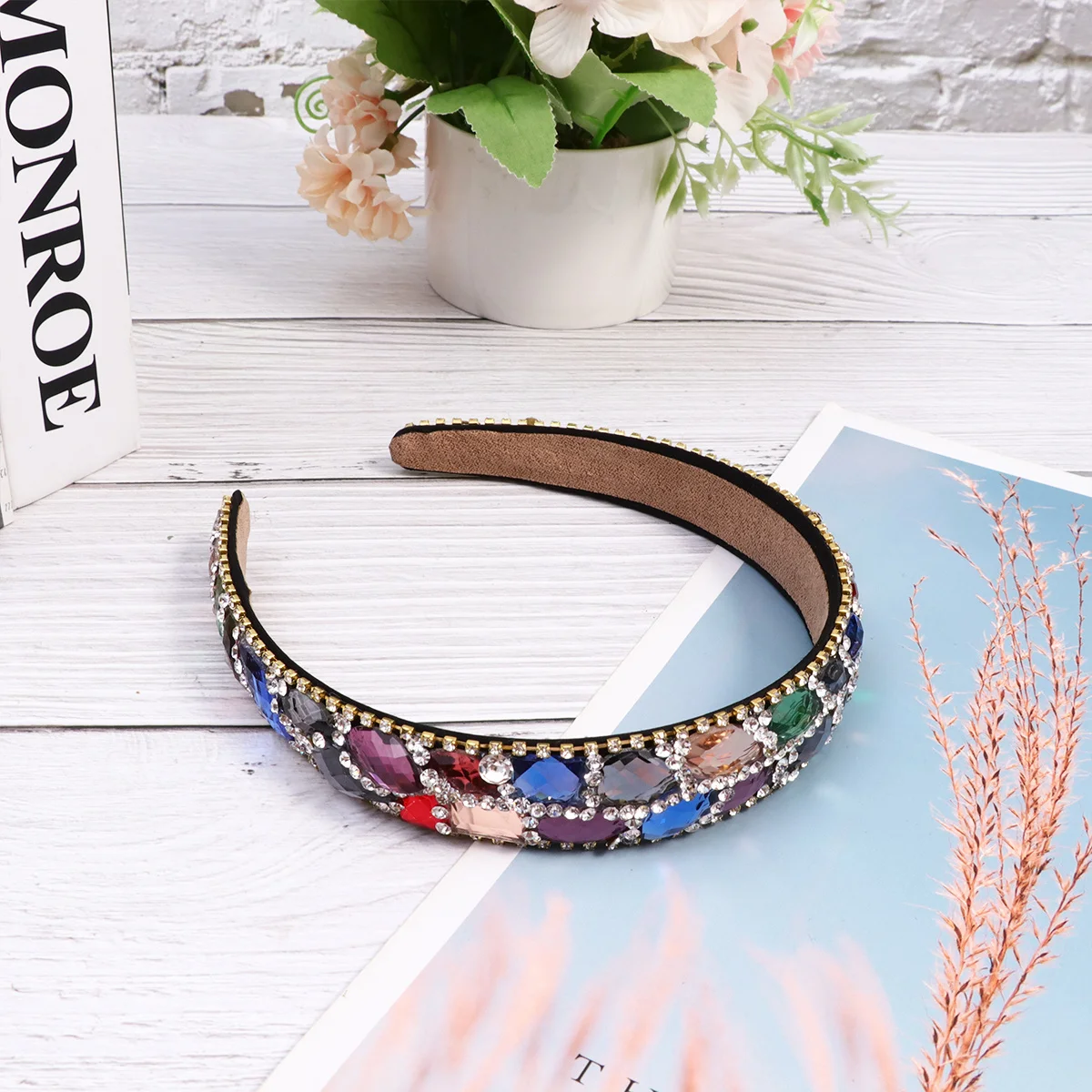

Crystal Headband Rhinestone Hair Hoops For Women Girls Simple Style Party Wedding Photo Prop Hair Accessories